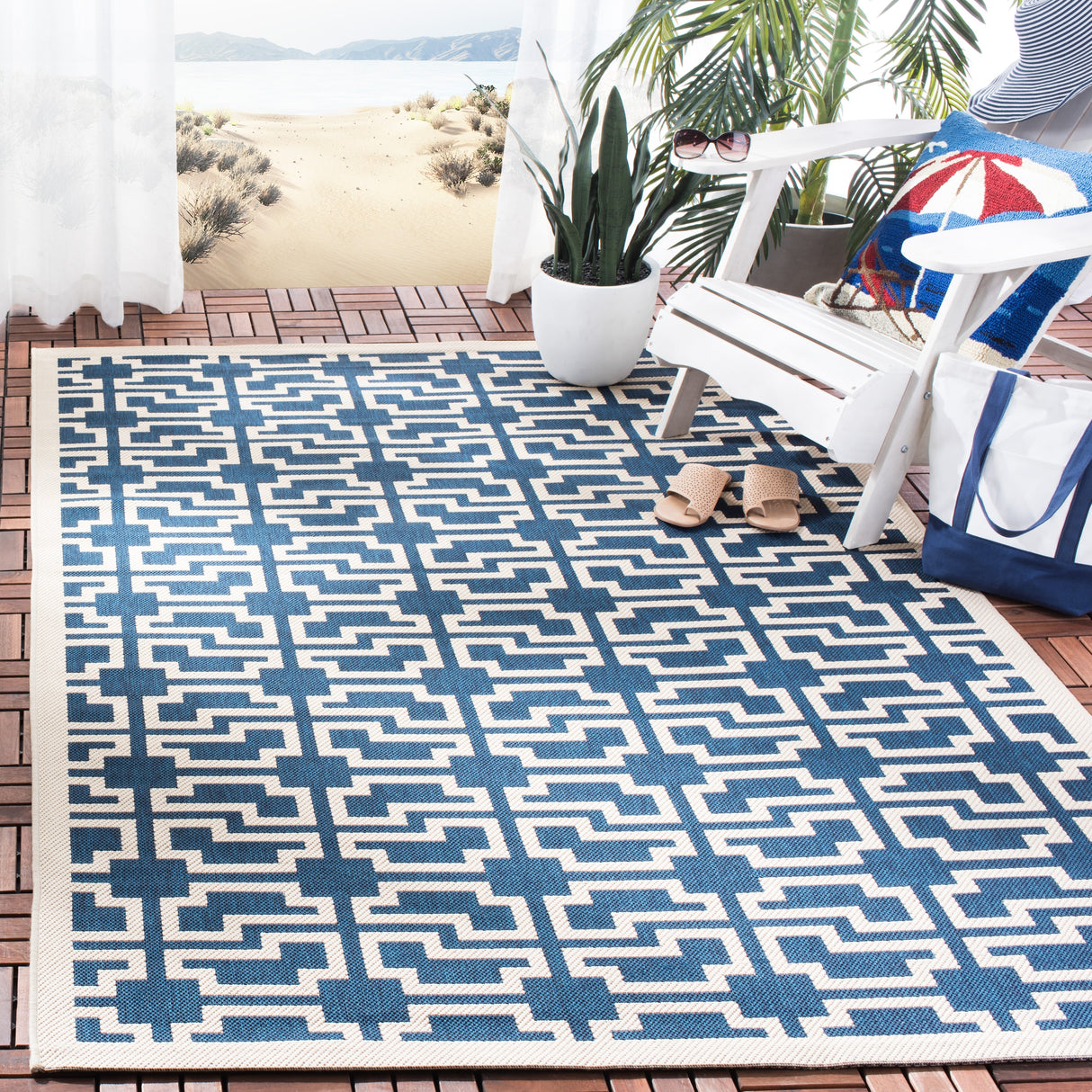 SAFAVIEH Courtyard Zohre Indoor/ Outdoor Waterproof Patio Backyard Rug