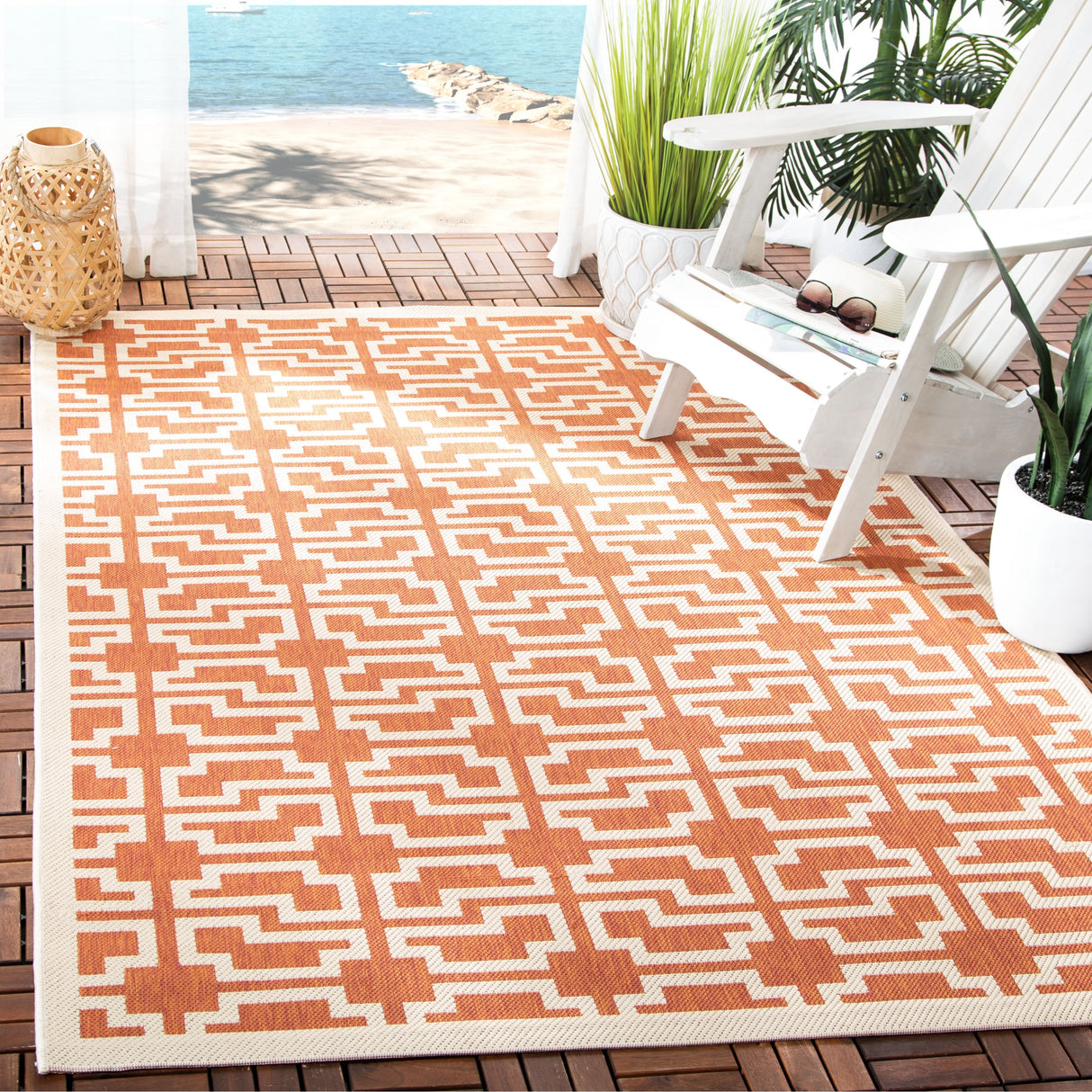 SAFAVIEH Courtyard Zohre Indoor/ Outdoor Waterproof Patio Backyard Rug