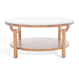 SAFAVIEH Couture Aive 2-Tier Marble Top Round Coffee Table - 35 In. W x 35 In. D x 17 In. H - 35Wx35Dx17H