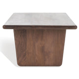 SAFAVIEH Couture Ajrie Walnut Wood Coffee Table - 44" W x 26" D x 16" H - 44Wx26Dx16H