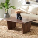 SAFAVIEH Couture Ajrie Walnut Wood Coffee Table - 44" W x 26" D x 16" H - 44Wx26Dx16H