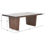 SAFAVIEH Couture Ajrie Walnut Wood Coffee Table - 44" W x 26" D x 16" H - 44Wx26Dx16H