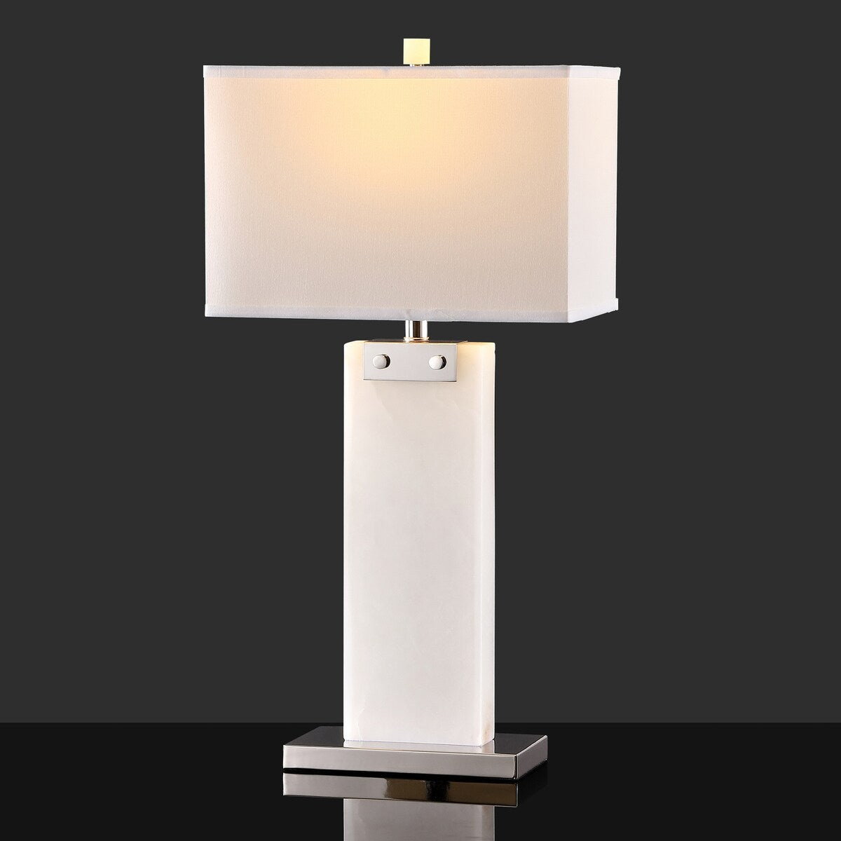 SAFAVIEH Couture Aleksa Alabaster Table Lamp - 15 In W x 10 In D x 30 In H - 15Wx10Dx30H