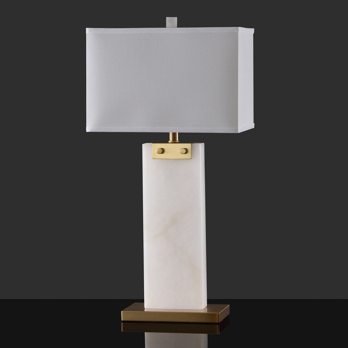 SAFAVIEH Couture Aleksa Alabaster Table Lamp - 15 In W x 10 In D x 30 In H - 15Wx10Dx30H