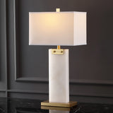 SAFAVIEH Couture Aleksa Alabaster Table Lamp - 15 In W x 10 In D x 30 In H - 15Wx10Dx30H