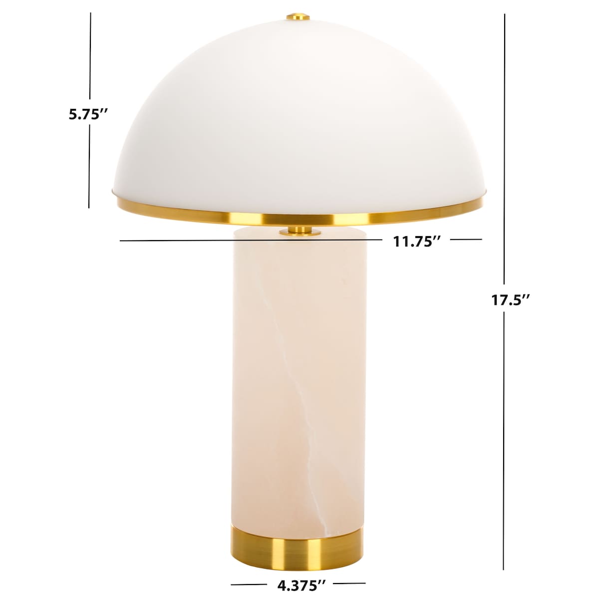 SAFAVIEH Couture Alwilda 19" Alabaster Table Lamp - 12" W x 12" D x 19" H - 12Wx12Dx19H