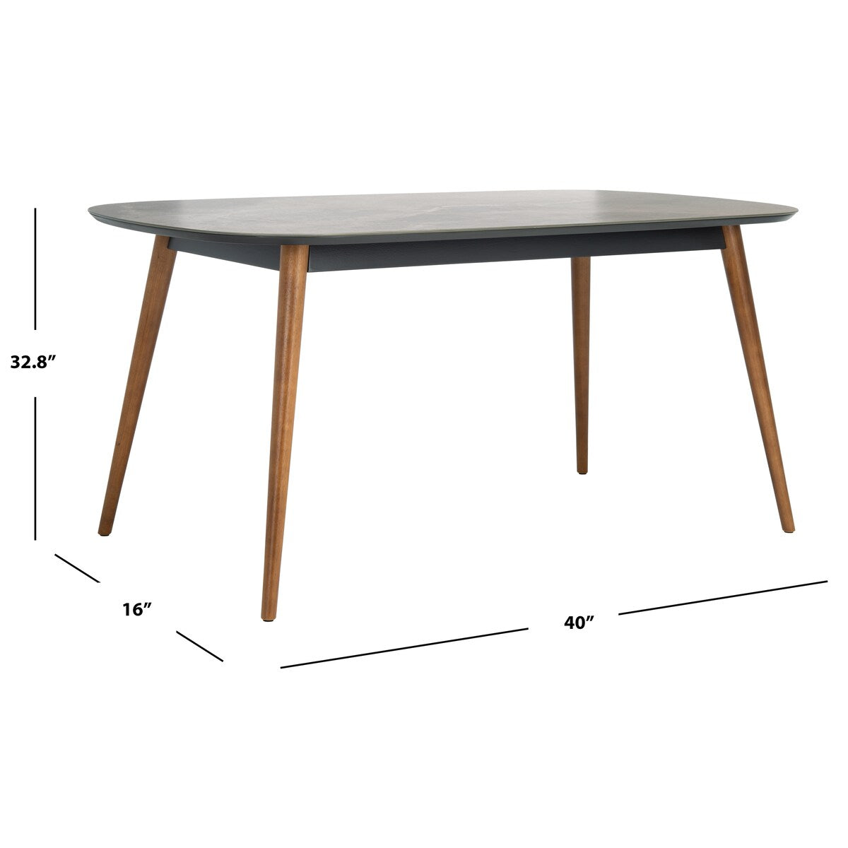 SAFAVIEH Couture Amzie Mid-Century Dining Table - 40" W x 16" L x 32.8" H - 64Wx36Dx30H