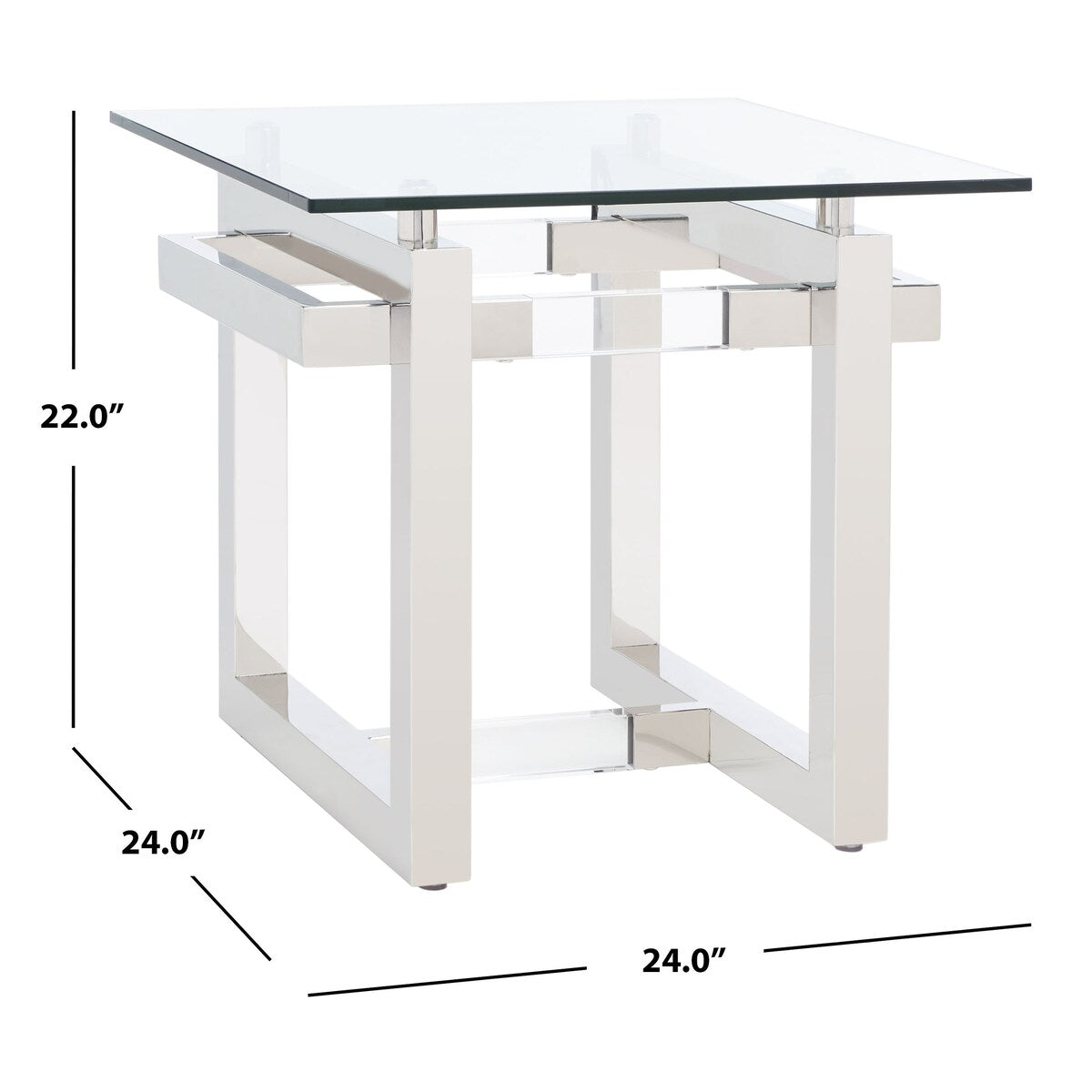 SAFAVIEH Couture Anatoliya Acrylic Accent Table - 24 In W x 24 In D x 22 In H - 24Wx24Dx22H