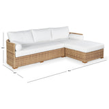 SAFAVIEH Couture Anguilla Wicker Chaise Sofa - 100Wx66Dx26H