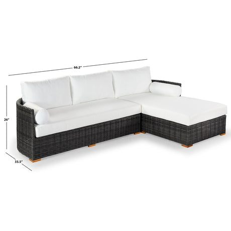 SAFAVIEH Couture Anguilla Wicker Chaise Sofa - 100Wx66Dx26H