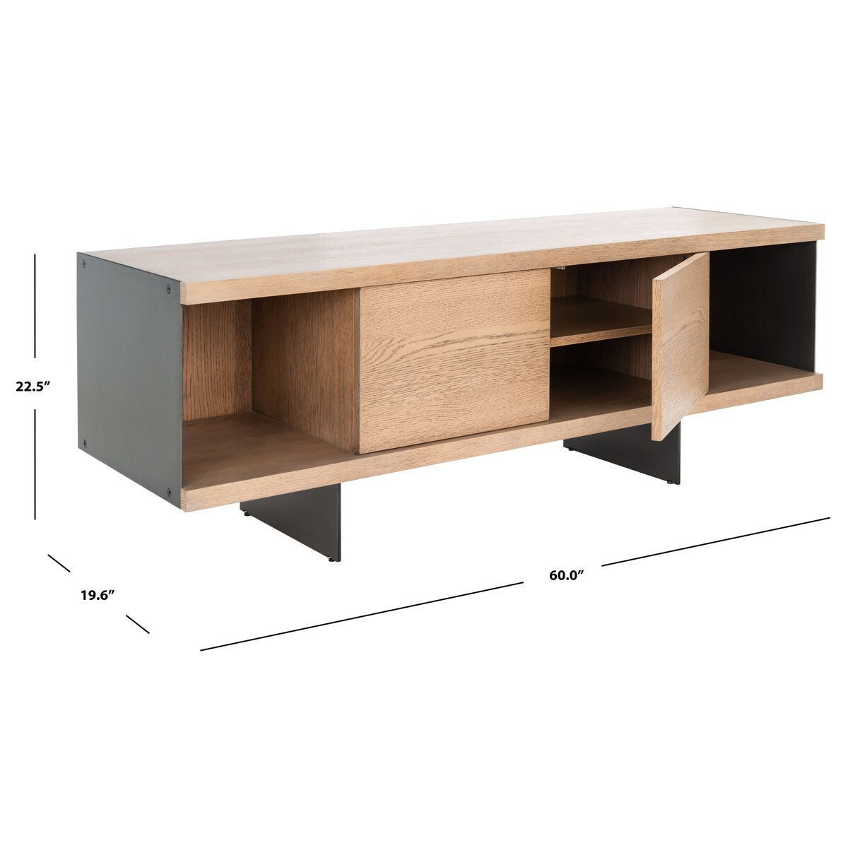 SAFAVIEH Couture Anjan 60" TV Stand - 60" W x 19.6" L x 22.5" H - 60Wx20Dx23H