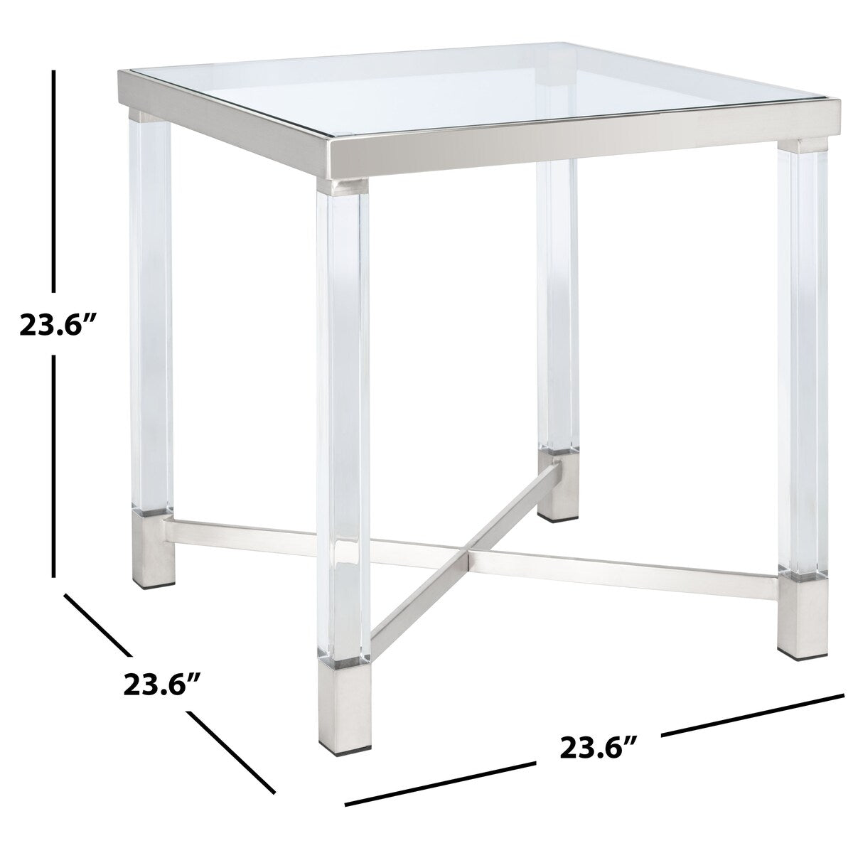 SAFAVIEH Couture Antina Acrylic End Table - 23.6" W x 23.6" L x 23.6" H - 24Wx24Dx24H