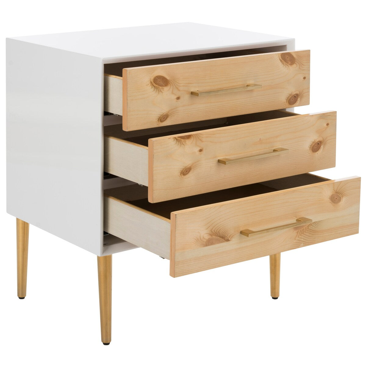 SAFAVIEH Couture Apollo 3-Drawer Beetlewood Side Table - 24Wx18Dx28H