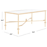 SAFAVIEH Couture Araminta Gold Leaf Coffee Table - 44" W x 24" L x 20.5" H - 44Wx24Dx21H