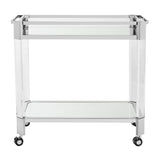 SAFAVIEH Couture Aristodema Couture Iago Mirror Bar Trolley- Clear - 32.4 In W x 18 In D x 30 In H - 32Wx18Dx30H