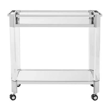 SAFAVIEH Couture Aristodema Couture Iago Mirror Bar Trolley- Clear - 32.4 In W x 18 In D x 30 In H - 32Wx18Dx30H