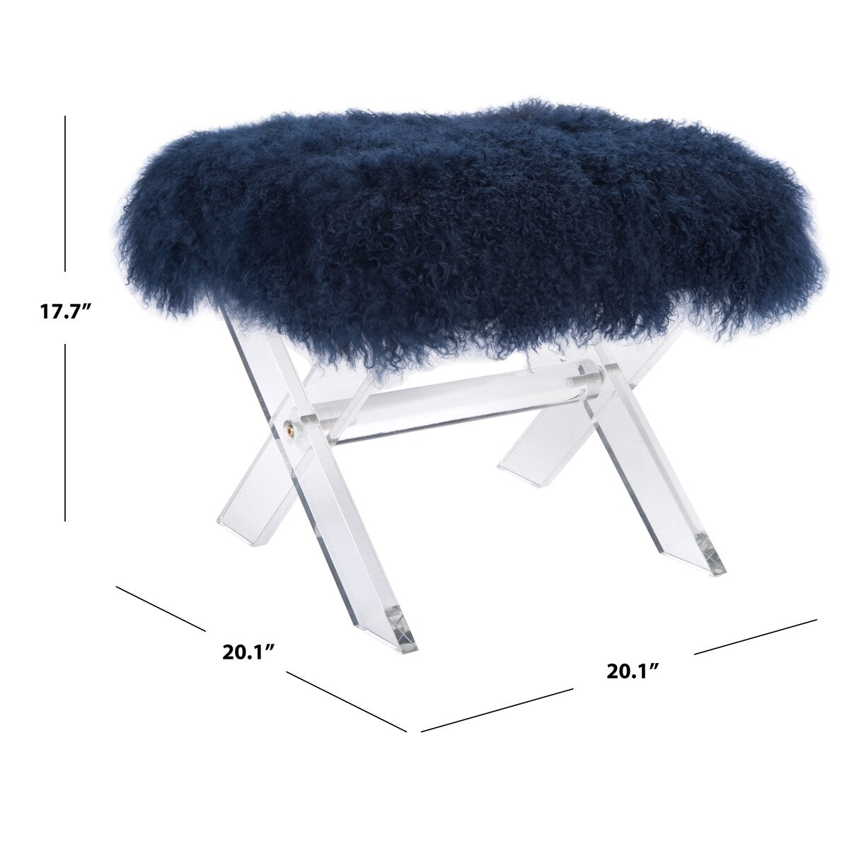 SAFAVIEH Couture Asya Sheepskin Ottoman