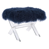 SAFAVIEH Couture Asya Sheepskin Ottoman