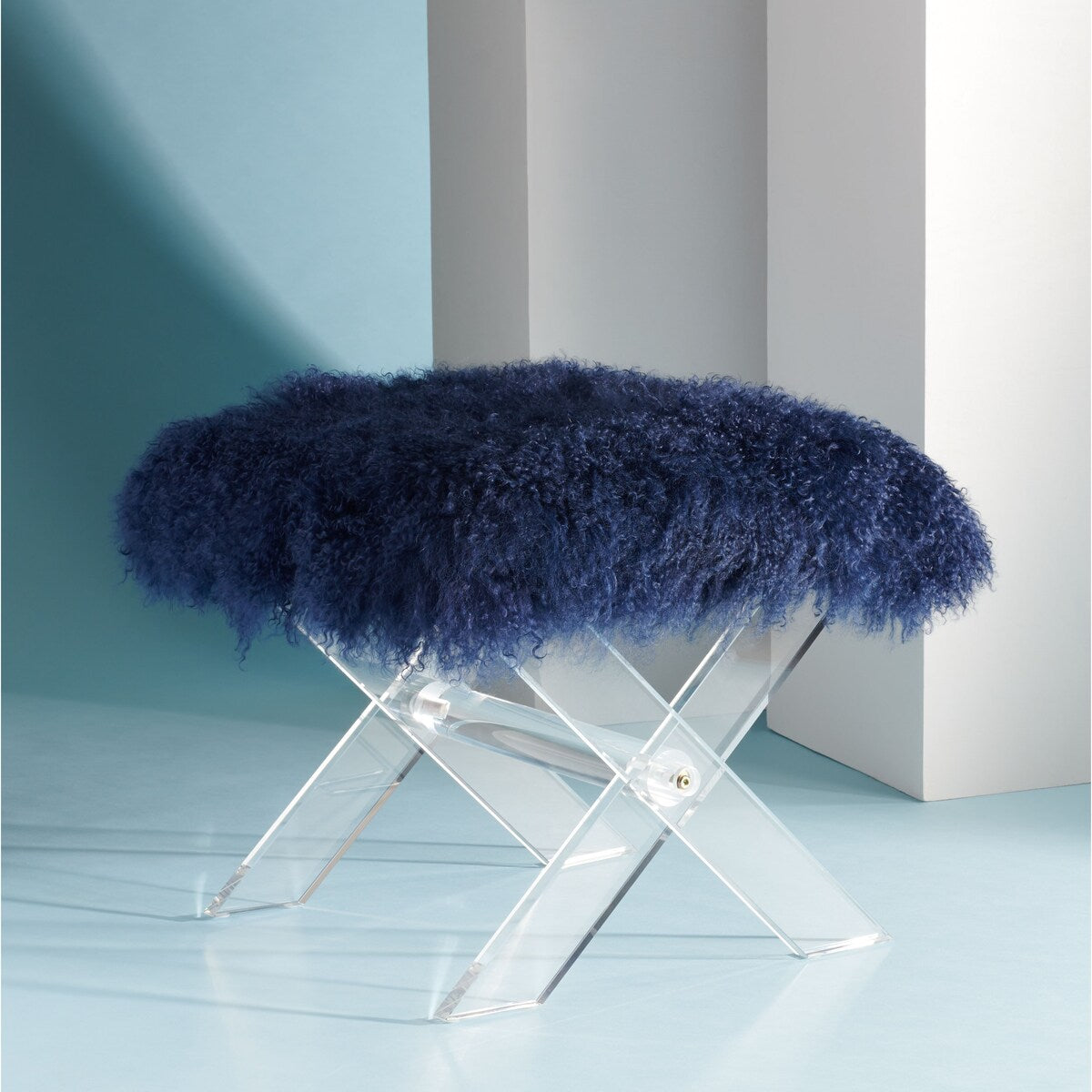 SAFAVIEH Couture Asya Sheepskin Ottoman