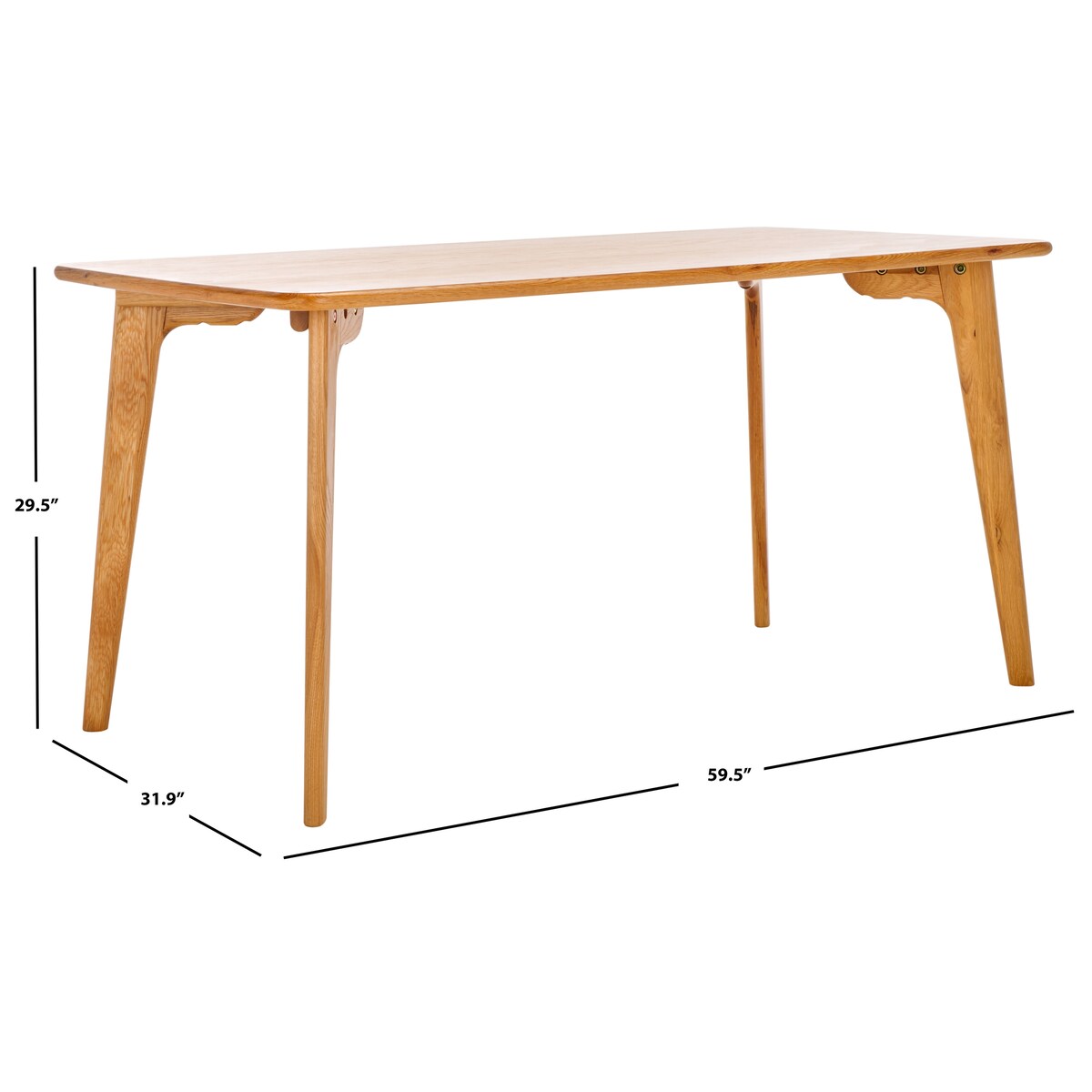 SAFAVIEH Couture Aviana Natural Wood Dining Table - 60" W x 32" D x 30" H - 60Wx32Dx30H