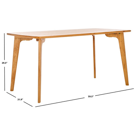 SAFAVIEH Couture Aviana Natural Wood Dining Table - 60" W x 32" D x 30" H - 60Wx32Dx30H