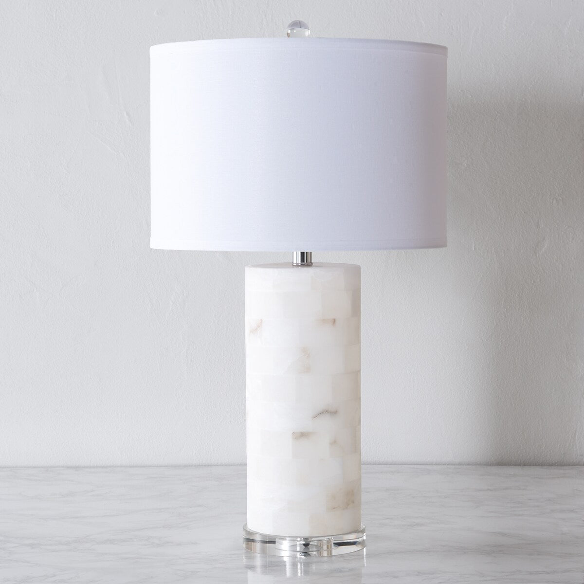 SAFAVIEH Couture Bahrije Round Alabaster Table Lamp - 15 In W x 15 In D x 27 In H - 15Wx15Dx27H