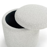 SAFAVIEH Couture Becka Round Boucle Storage Ottoma