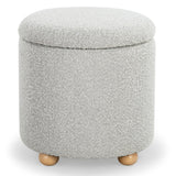 SAFAVIEH Couture Becka Round Boucle Storage Ottoma