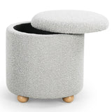 SAFAVIEH Couture Becka Round Boucle Storage Ottoma