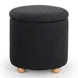 SAFAVIEH Couture Becka Round Boucle Storage Ottoma