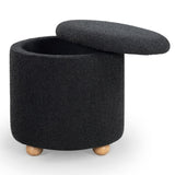 SAFAVIEH Couture Becka Round Boucle Storage Ottoma