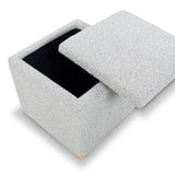 SAFAVIEH Couture Becka Square Boucle Storage Ottoma