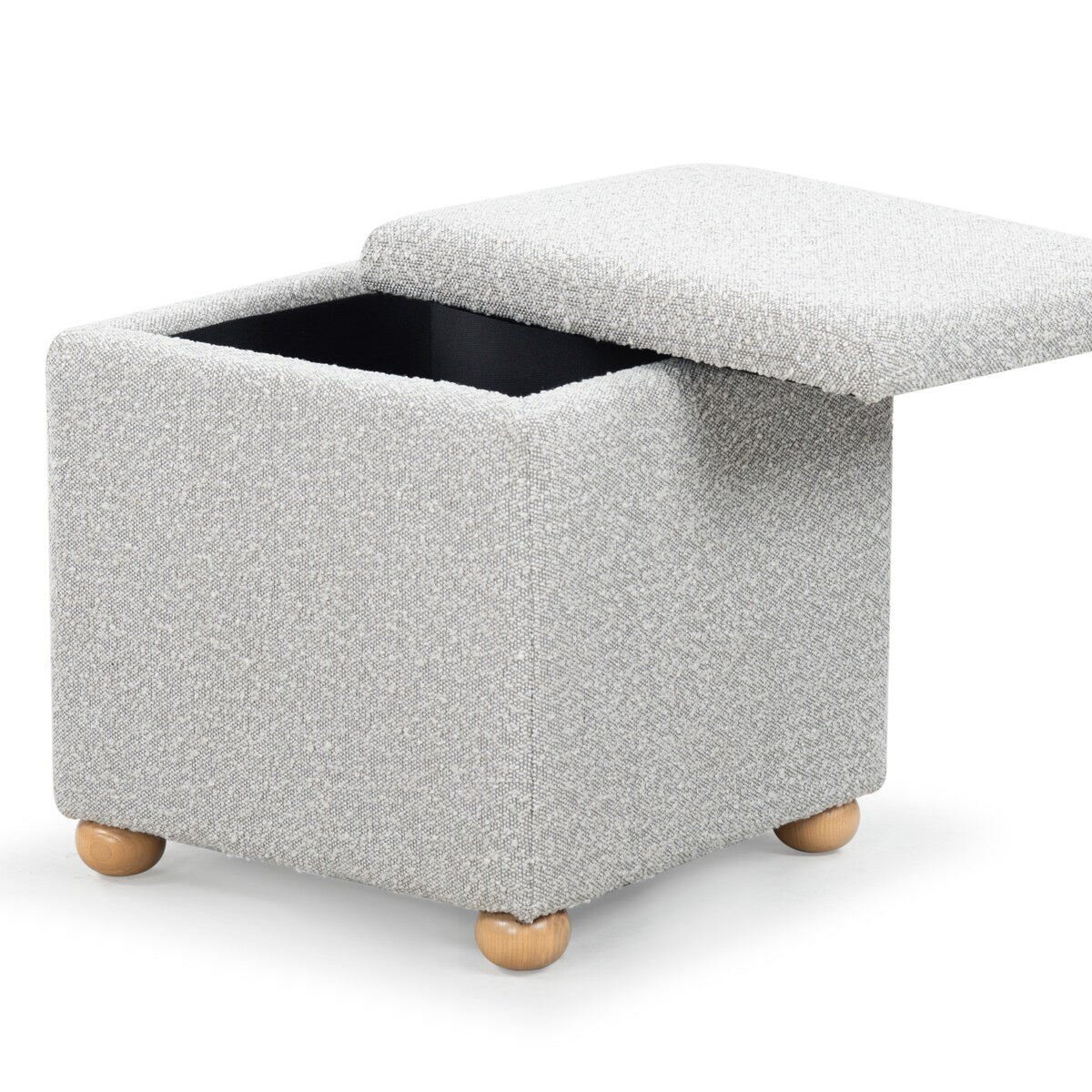 SAFAVIEH Couture Becka Square Boucle Storage Ottoma