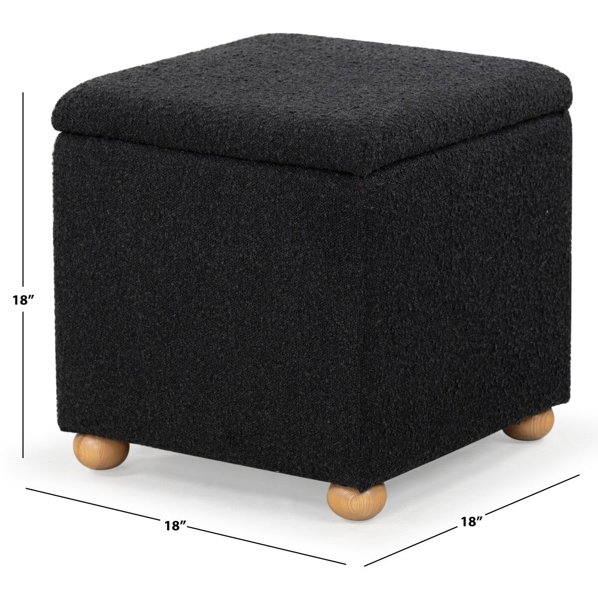 SAFAVIEH Couture Becka Square Boucle Storage Ottoma