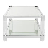 SAFAVIEH Couture Begoña Clear Glass Coffee Table - 58" W x 26" L x 16" H - 58Wx26Dx16H