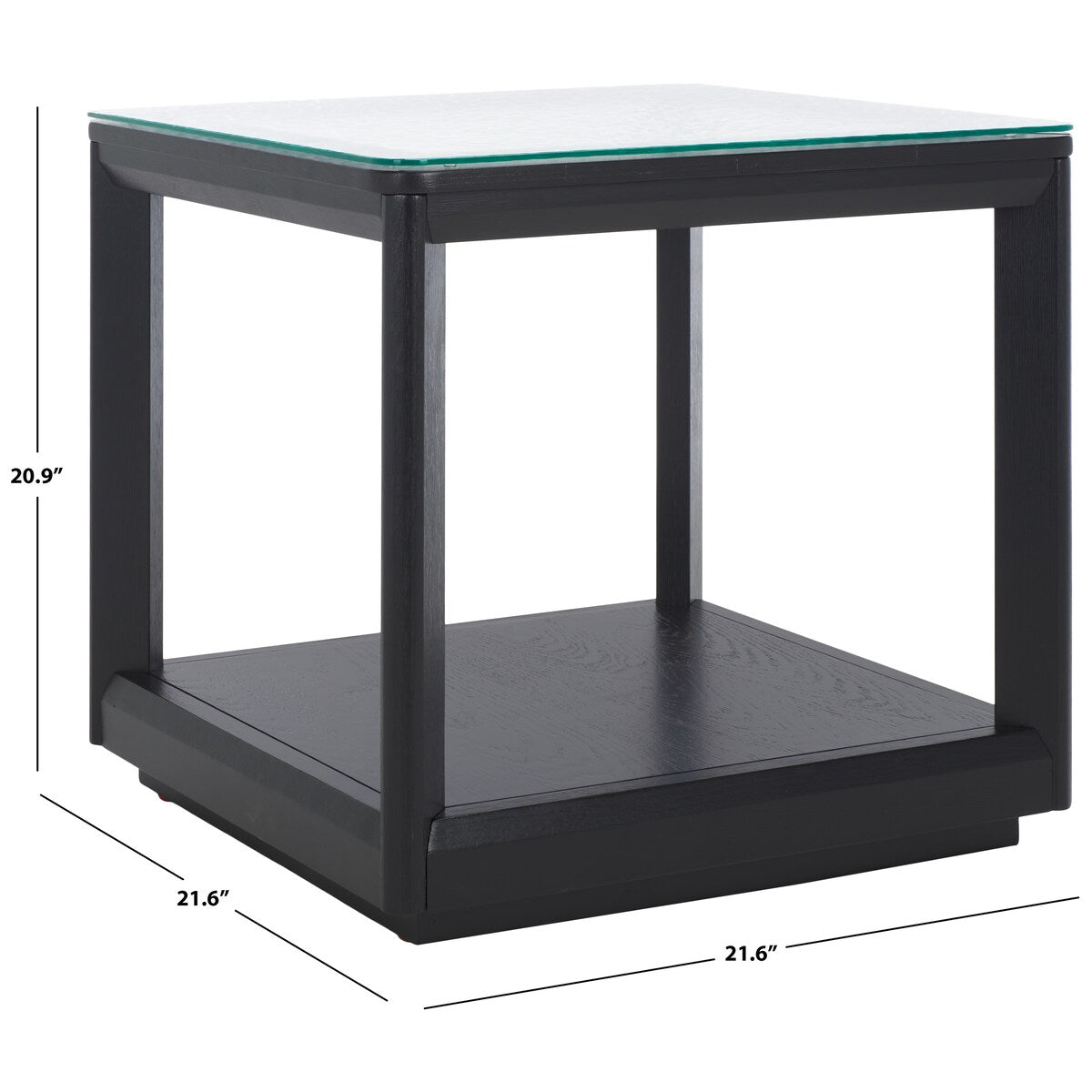 SAFAVIEH Couture Benecarlo Glass Top Accent Table - 22Wx22Dx21H