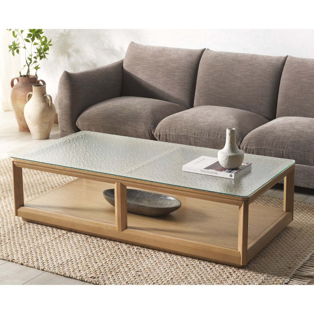 SAFAVIEH Couture Benecarlo Glass Top Coff Table - 55Wx28Dx15H