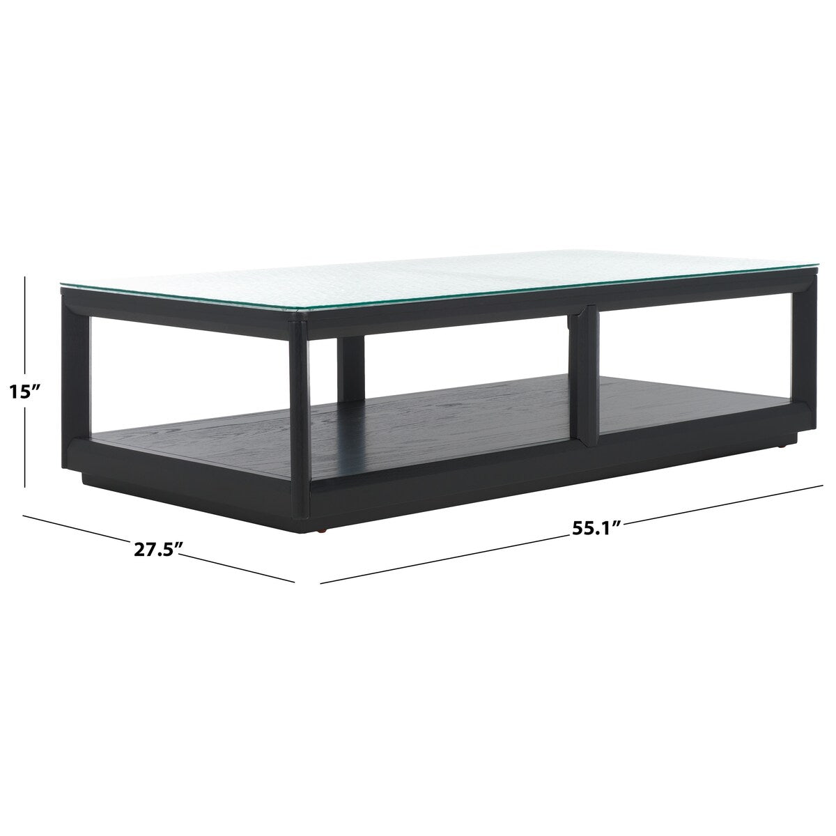 SAFAVIEH Couture Benecarlo Glass Top Coff Table - 55Wx28Dx15H