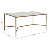 SAFAVIEH Couture Beril Rectangle Metal Coffee Table - 40 In. W x 22 In. D x 18 In. H - 40Wx22Dx18H