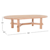 SAFAVIEH Couture Bernice Elm Wood Oval Coffee Table. - 60 In. W x 32 In. D x 16 In. H - 60Wx32Dx16H