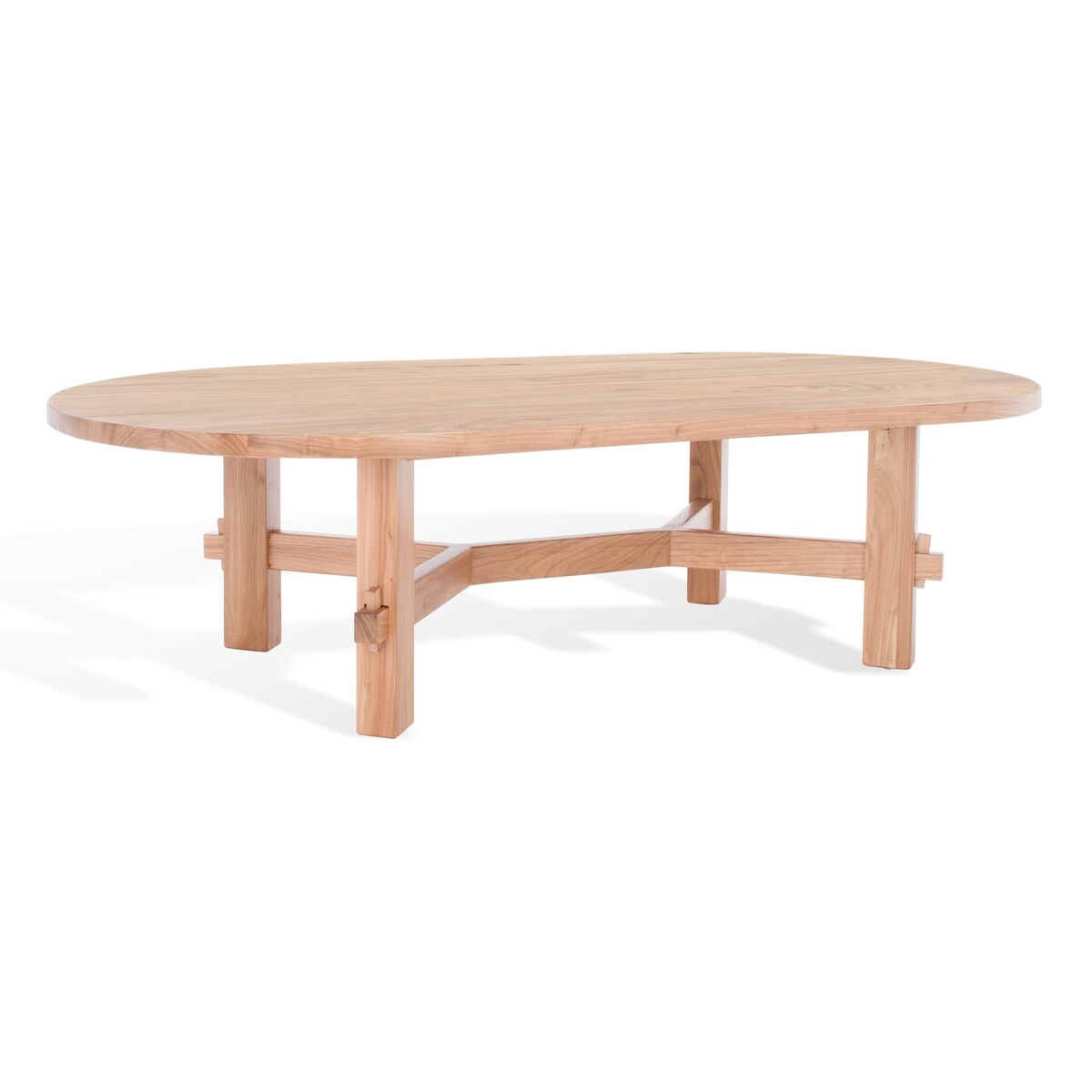 SAFAVIEH Couture Bernice Elm Wood Oval Coffee Table. - 60 In. W x 32 In. D x 16 In. H - 60Wx32Dx16H