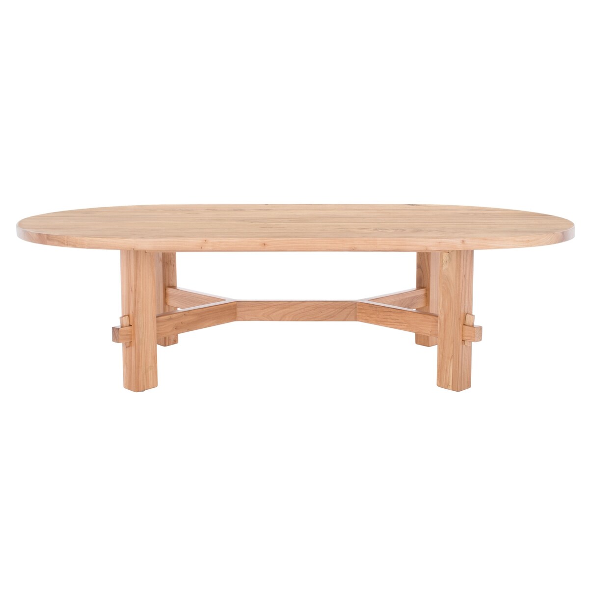 SAFAVIEH Couture Bernice Elm Wood Oval Coffee Table. - 60 In. W x 32 In. D x 16 In. H - 60Wx32Dx16H