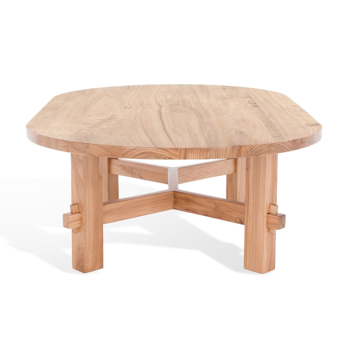 SAFAVIEH Couture Bernice Elm Wood Oval Coffee Table. - 60 In. W x 32 In. D x 16 In. H - 60Wx32Dx16H