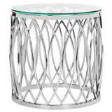 SAFAVIEH Couture Bethany Glass Top Chrome End Table - Silver - 20Wx20Dx20H