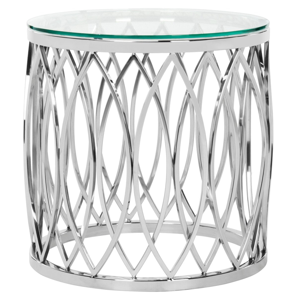 SAFAVIEH Couture Bethany Glass Top Chrome End Table - Silver - 20Wx20Dx20H