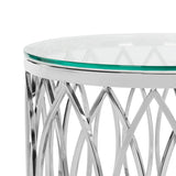 SAFAVIEH Couture Bethany Glass Top Chrome End Table - Silver - 20Wx20Dx20H