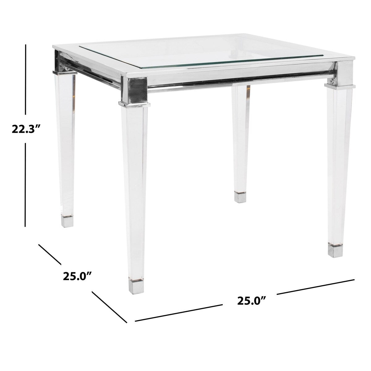 SAFAVIEH Couture Blayne Acrylic Silver End Table - 25Wx25Dx22H