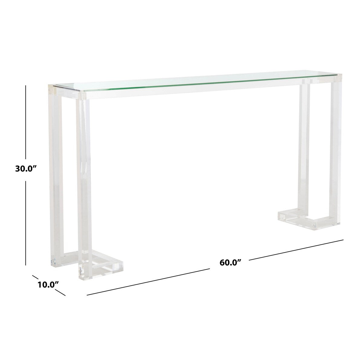 SAFAVIEH Couture Camryn Acrylic Console Table - Clear - 60" W x 10" L x 30" H - 52Wx10Dx30H