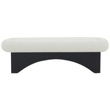 SAFAVIEH Couture Carsen Boucle And Wood Bench - 59Wx18Dx18H