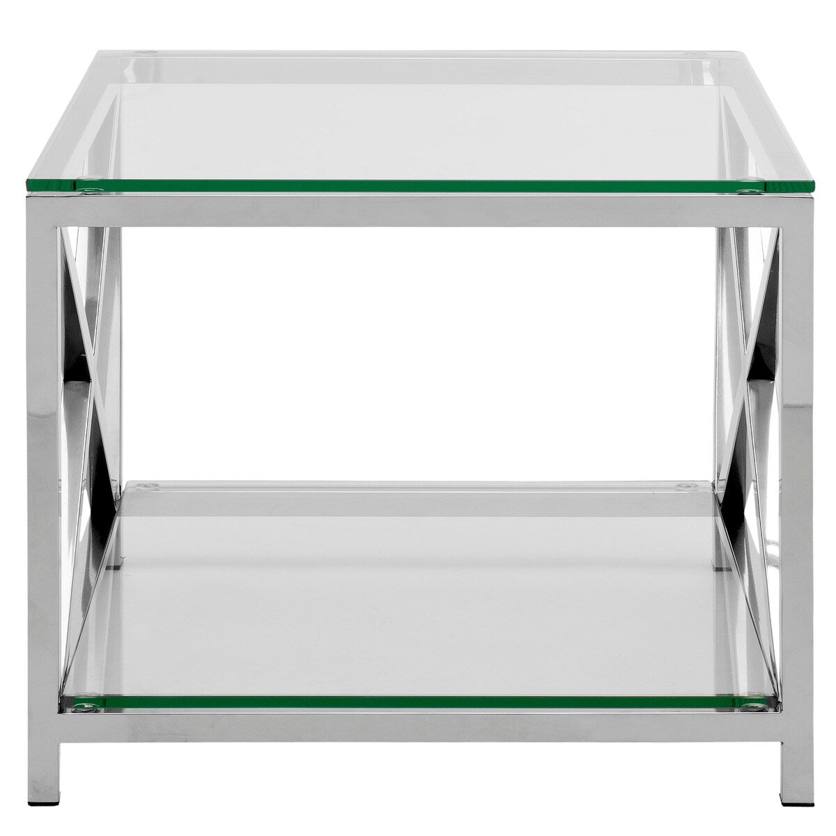 SAFAVIEH Couture Cathey Stainless Steel Chrome End Table - Silver - 24Wx24Dx20H